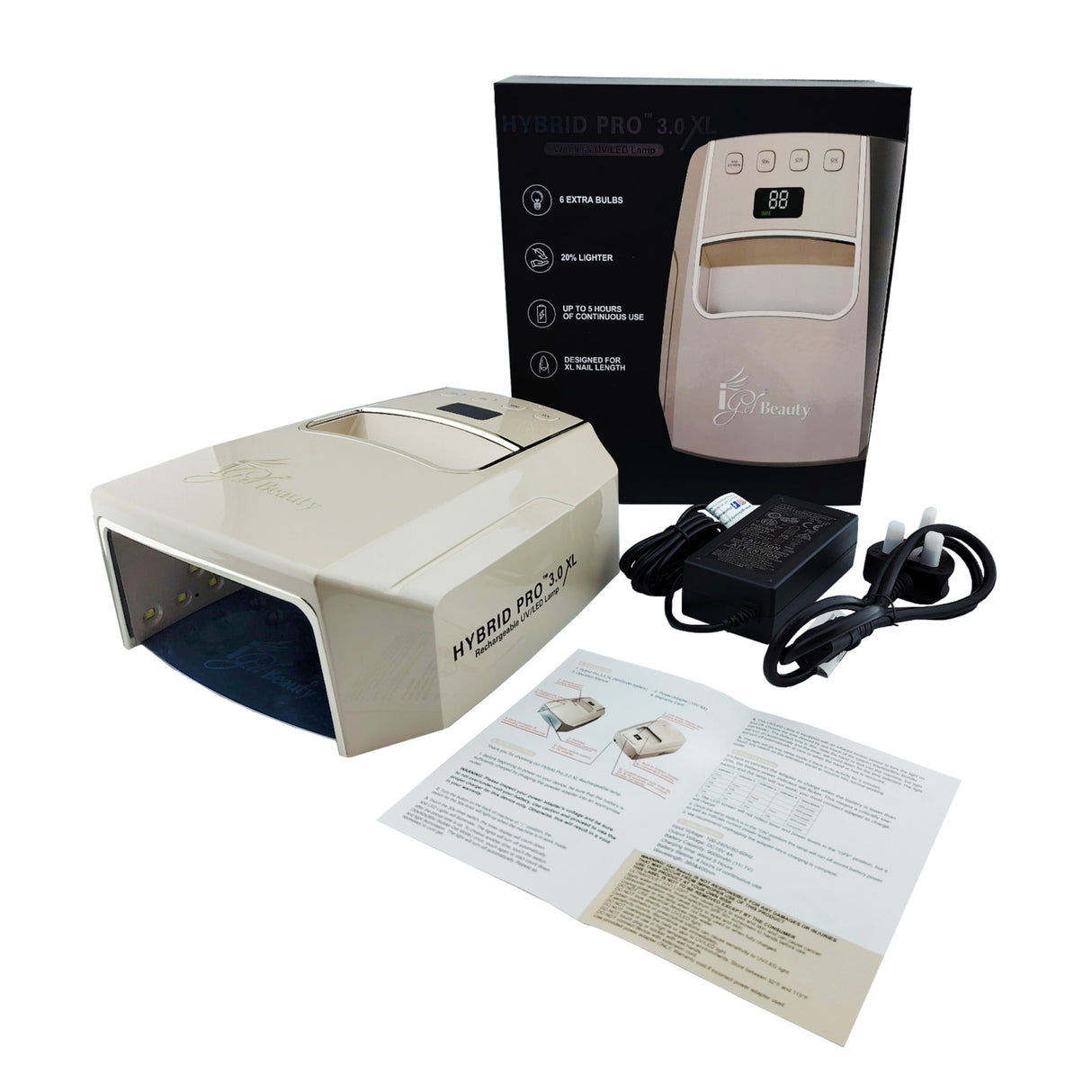 IGel Beauty Hybrid Pro 3.0 XL Wireless UV/LED Lamp - Tan Gold Content View