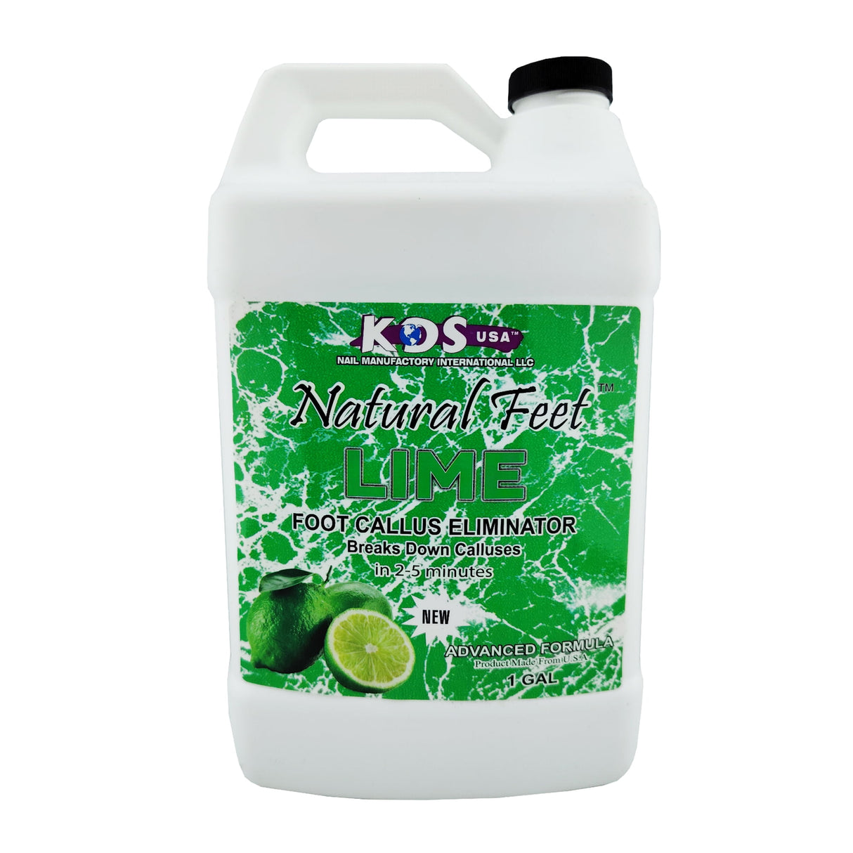 KDS Natural Feet Foot Callus Eliminator - Lime 3.8L 1 Gallon Bottle Front View
