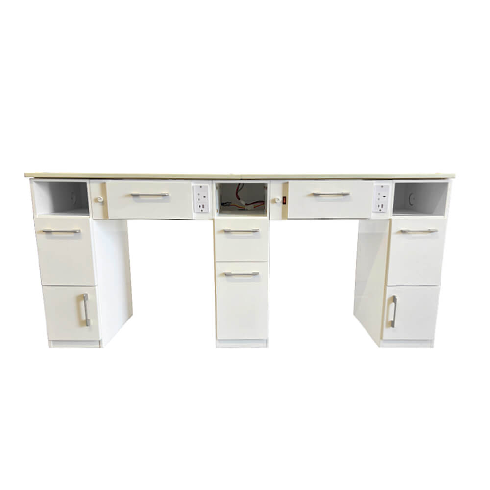 Keo Lunar Silver Double Manicure Nail Table Back View