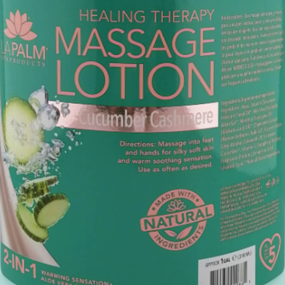 La Palm Healing Therapy Massage Lotion (gallon) Cucmber Cashmere Label
