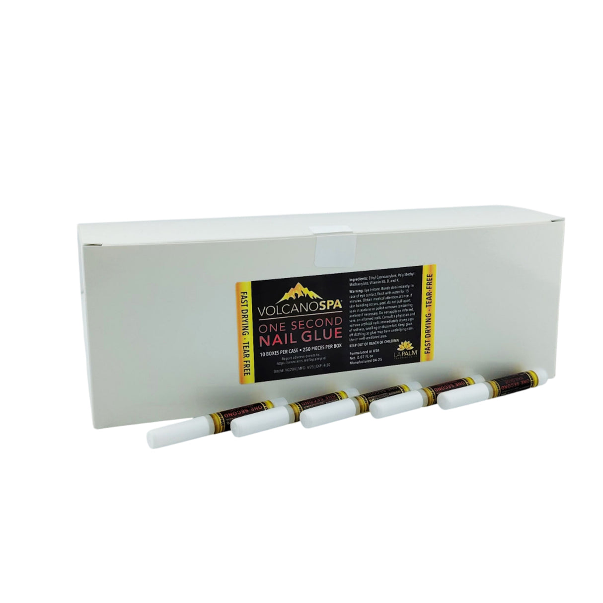 La Palm VolcanoSpa Adhesive Nail Tips Glue Stick 250pcs In A Box