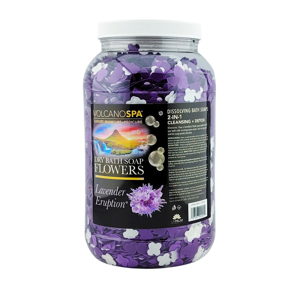 La Palm VolcanoSpa Dry Bath Soap Flowers (gallon) Bottle - Lavender Eruption