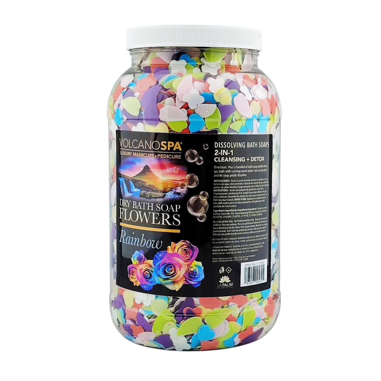 La Palm VolcanoSpa Dry Bath Soap Flowers (gallon) Bottle - Rainbow