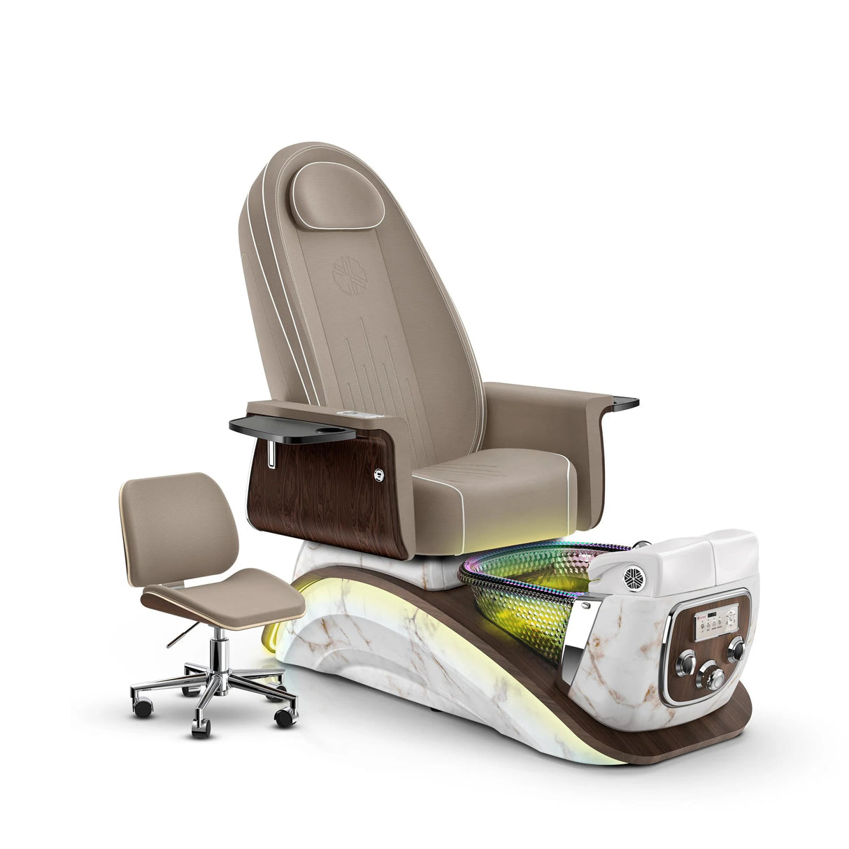 Lexor Mystique Salon Pedicure Spa Chair Claystone Massage Colour and White Moonstone base