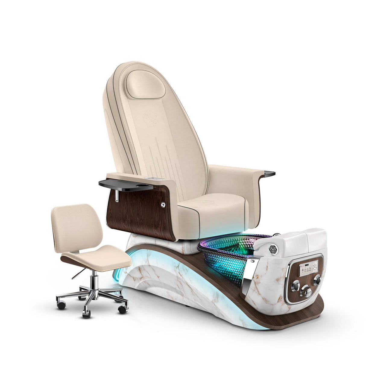 Lexor Mystique Salon Pedicure Spa Chair Ivory Massage Colour and White Moonstone base