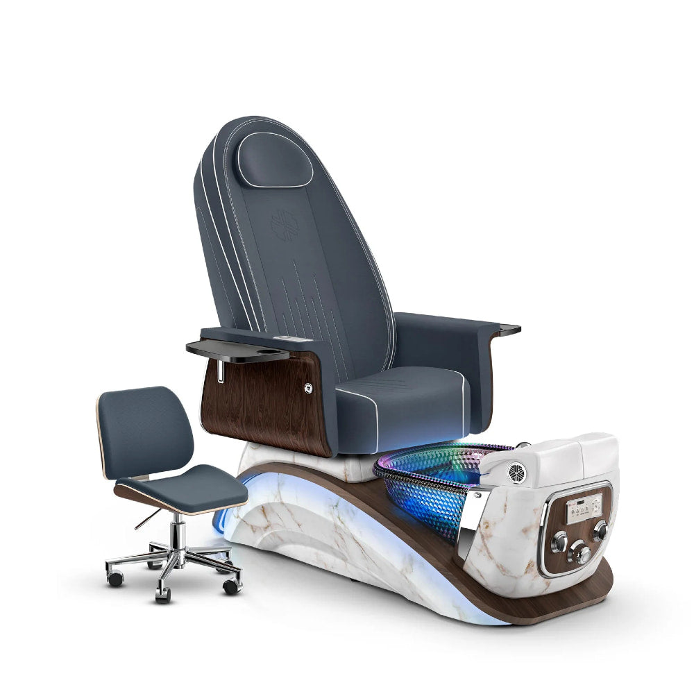 Lexor Mystique Salon Pedicure Spa Chair Midnight Massage Colour and White Moonstone base