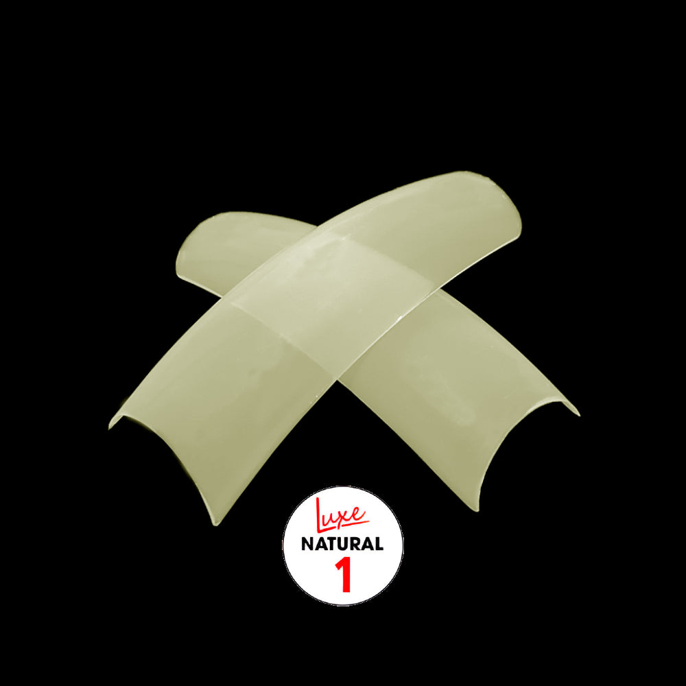 Luxe Natural Curve Acrylic False Nail Tips Size 1