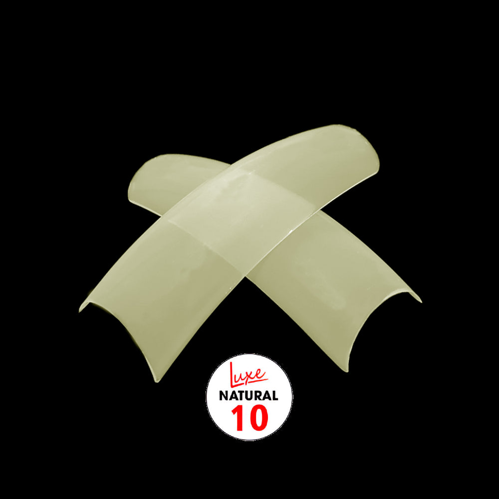 Luxe Natural Curve Acrylic False Nail Tips Size 10