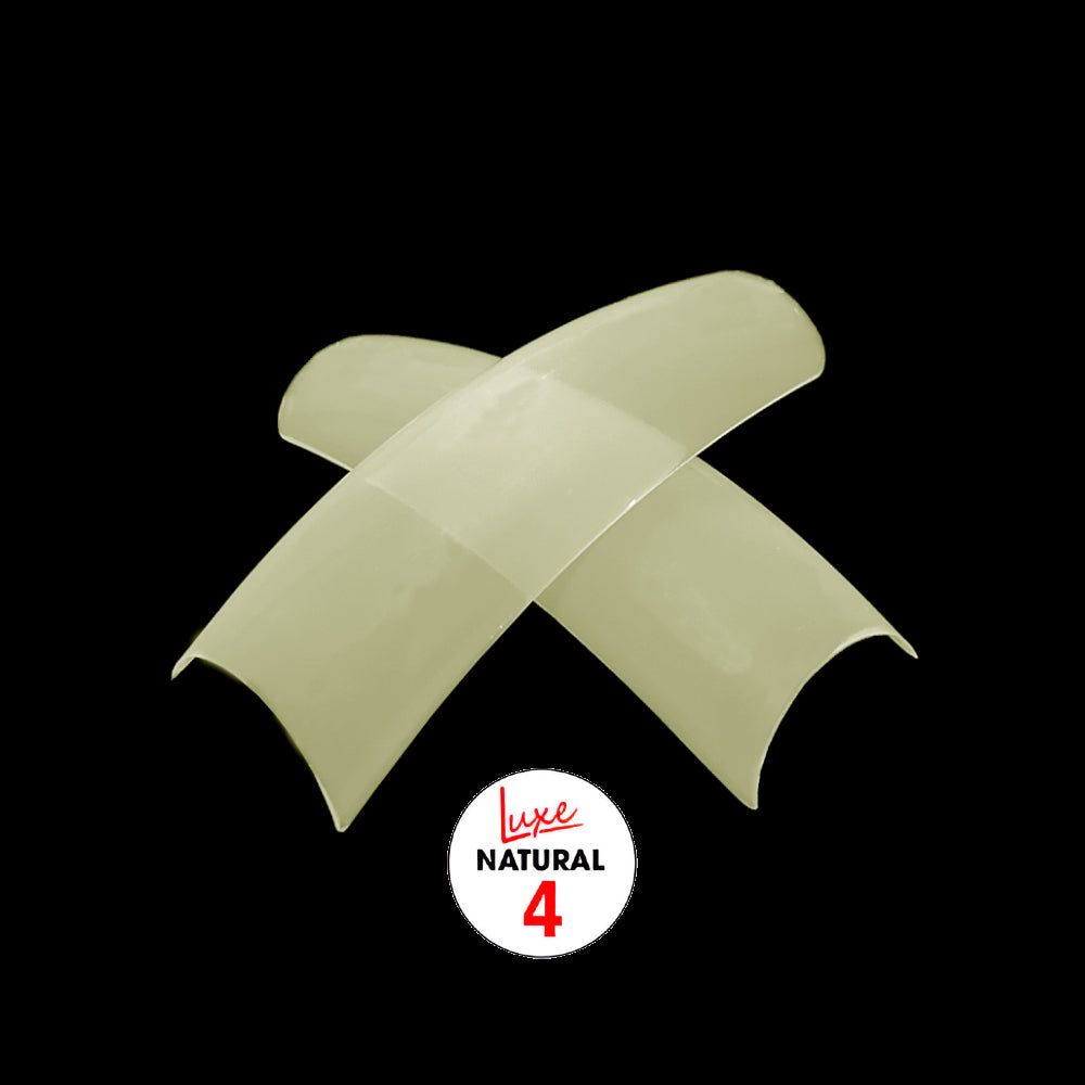 Luxe Natural Curve Acrylic False Nail Tips Size 4