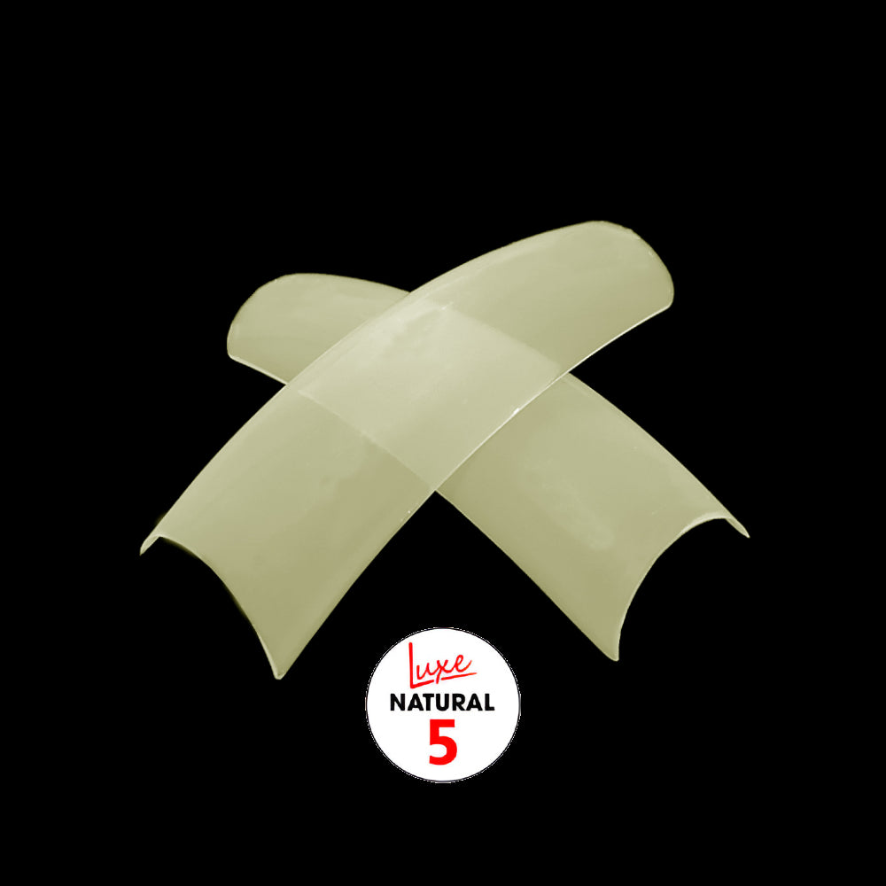 Luxe Natural Curve Acrylic False Nail Tips Size 5