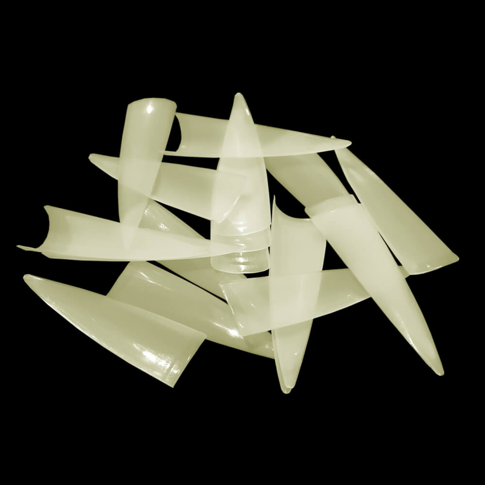 Luxe Natural Stiletto Acrylic False Nail Tips Bag of 50pcs