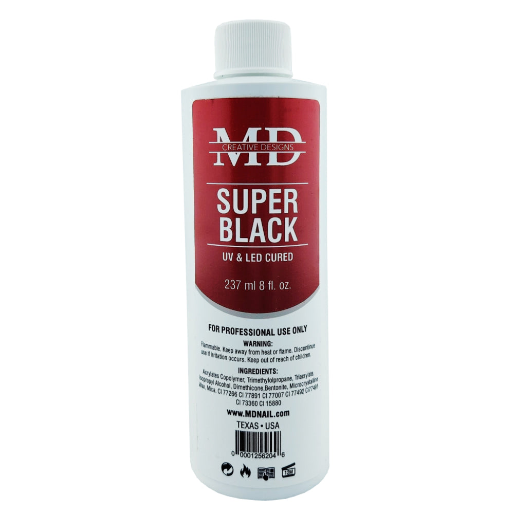 MD Nail Super Black Gel Polish Refill Bottle 8oz