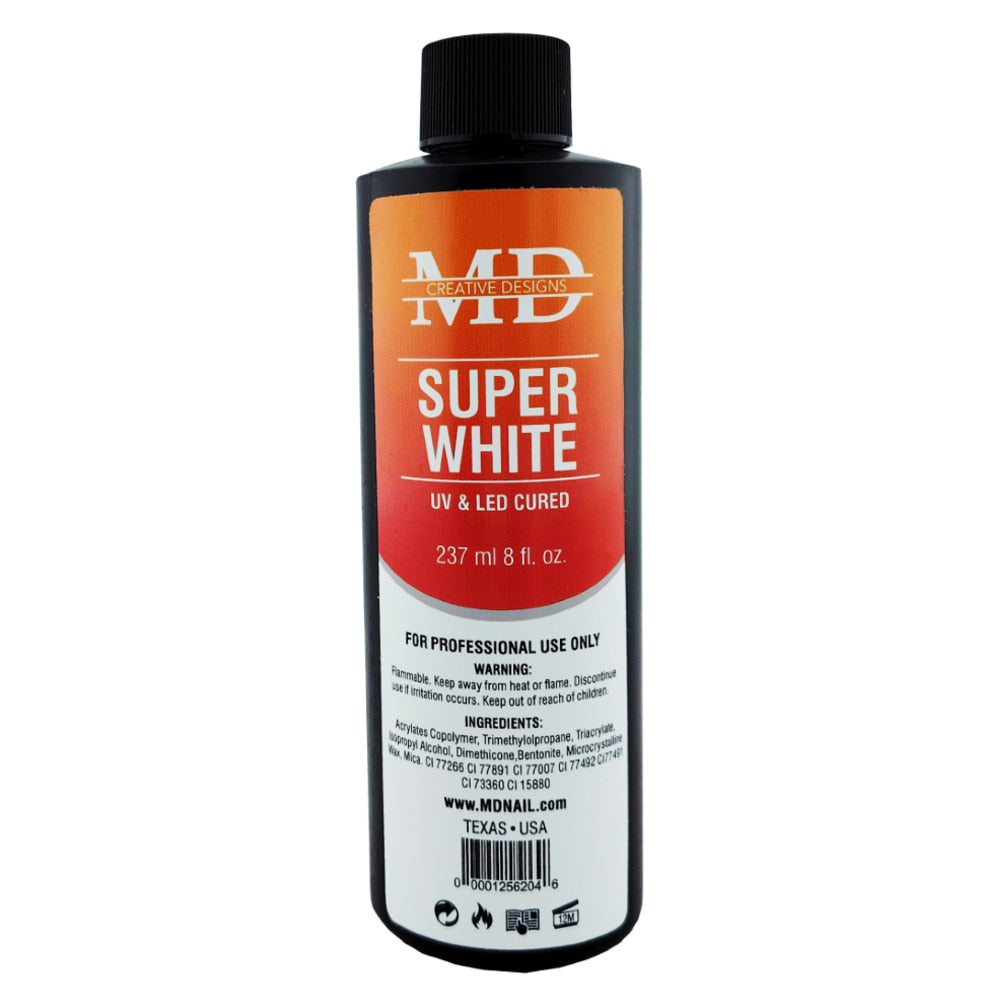 MD Nail Super White Gel Polish Refill Bottle 237ml 8oz