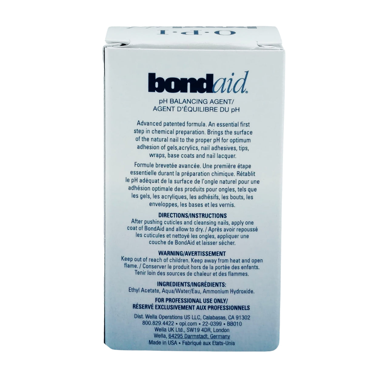 OPI Bond Aid 30ml Box Back View