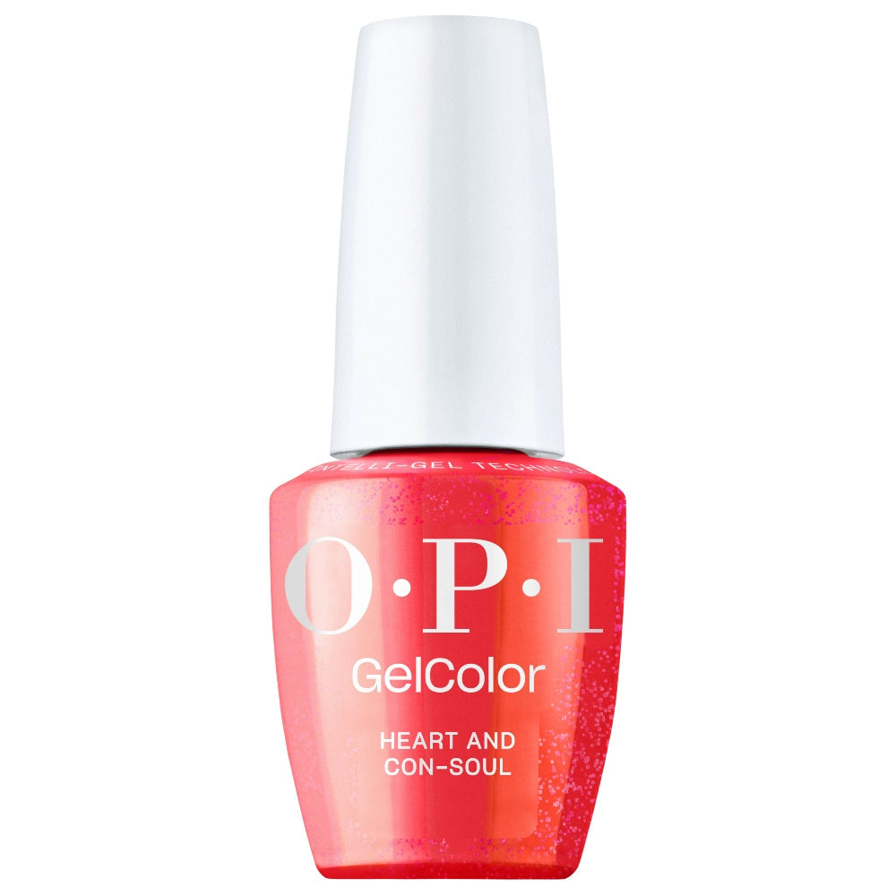 OPI Intelli-Gel Bottle | Heart and Con-Soul (GCT D55) | Glitter Ruby Orange
