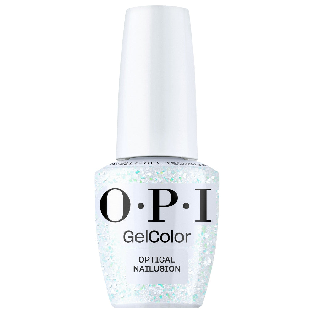 OPI Intelli-Gel Bottle | Optical Nailusion (GCT E01) | White Glitter