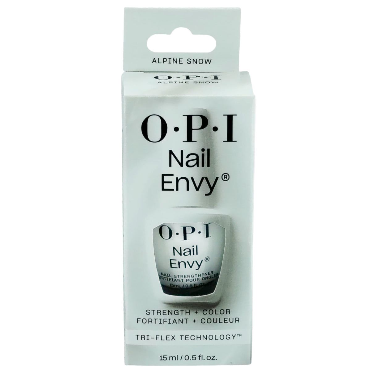 OPI Nail Envy Tri Flex Nail Strengthener Box Front View - Alpine Snow 15ml 0.5oz