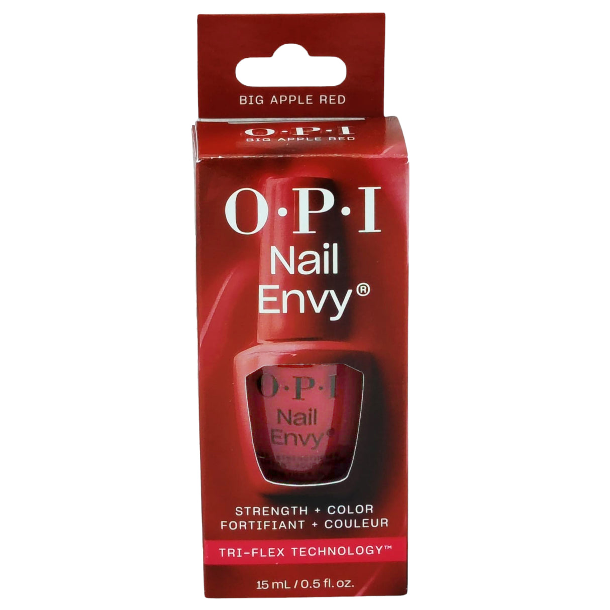 OPI Nail Envy Tri Flex Nail Strengthener Box Front View - Big Apple Red 15ml 0.5oz