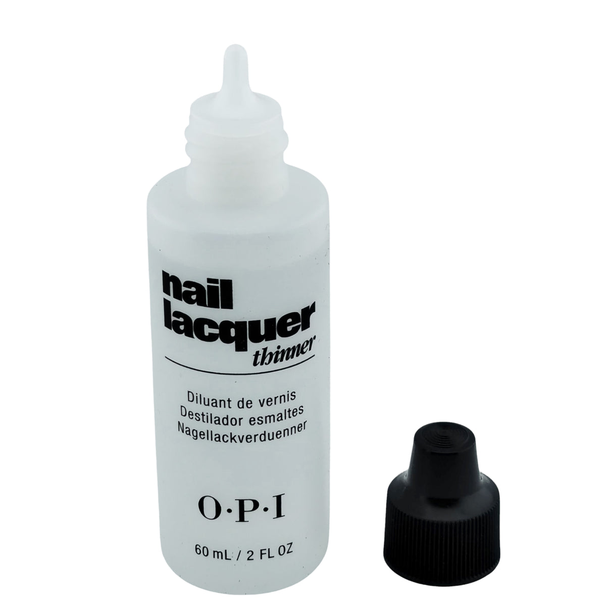 OPI Nail Polish Thinner 60ml Bottle Showing Nozzle And Cap Off View