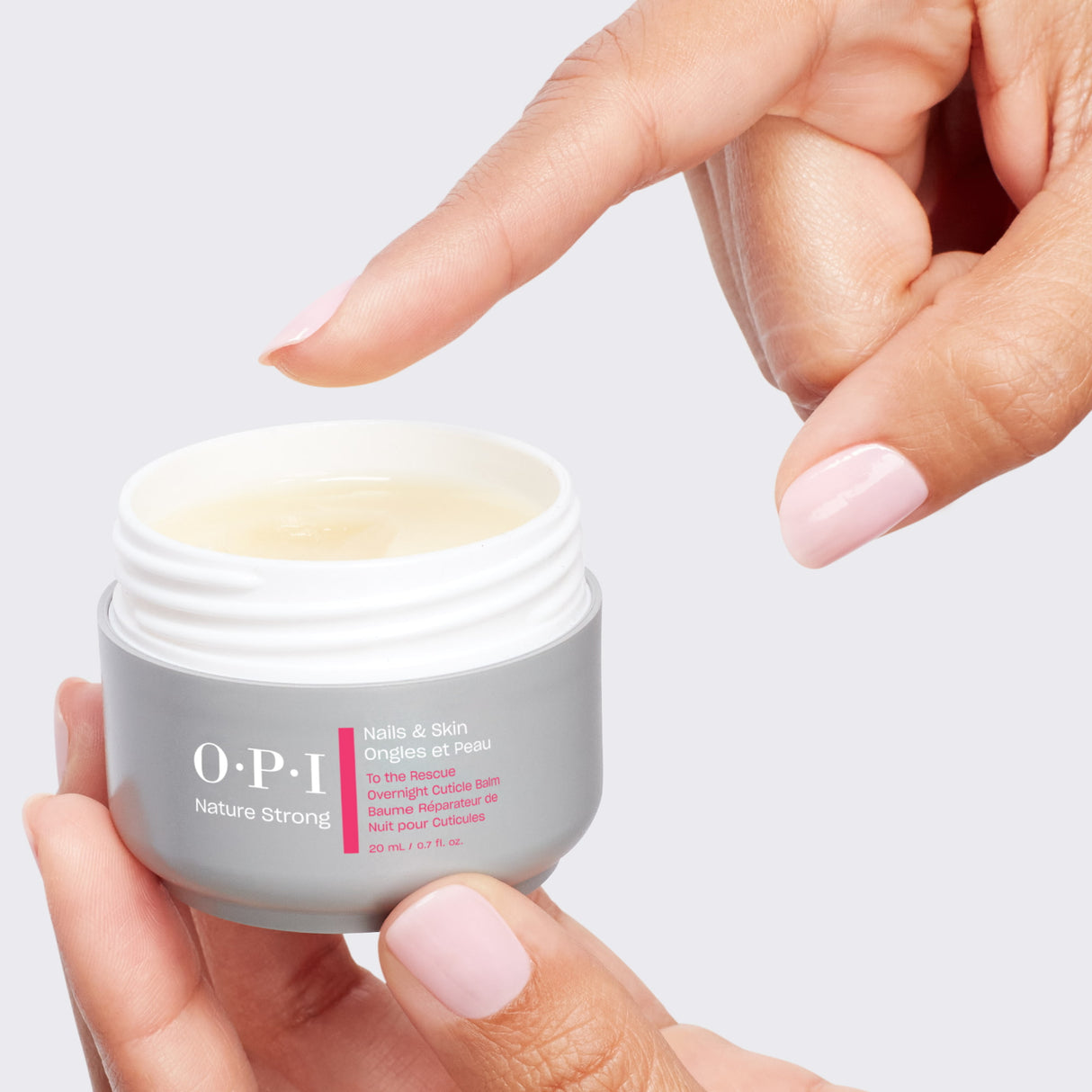 OPI Nature Strong Nails & Skin - Cuticle Balm 20ml Product Application With Open Lid View