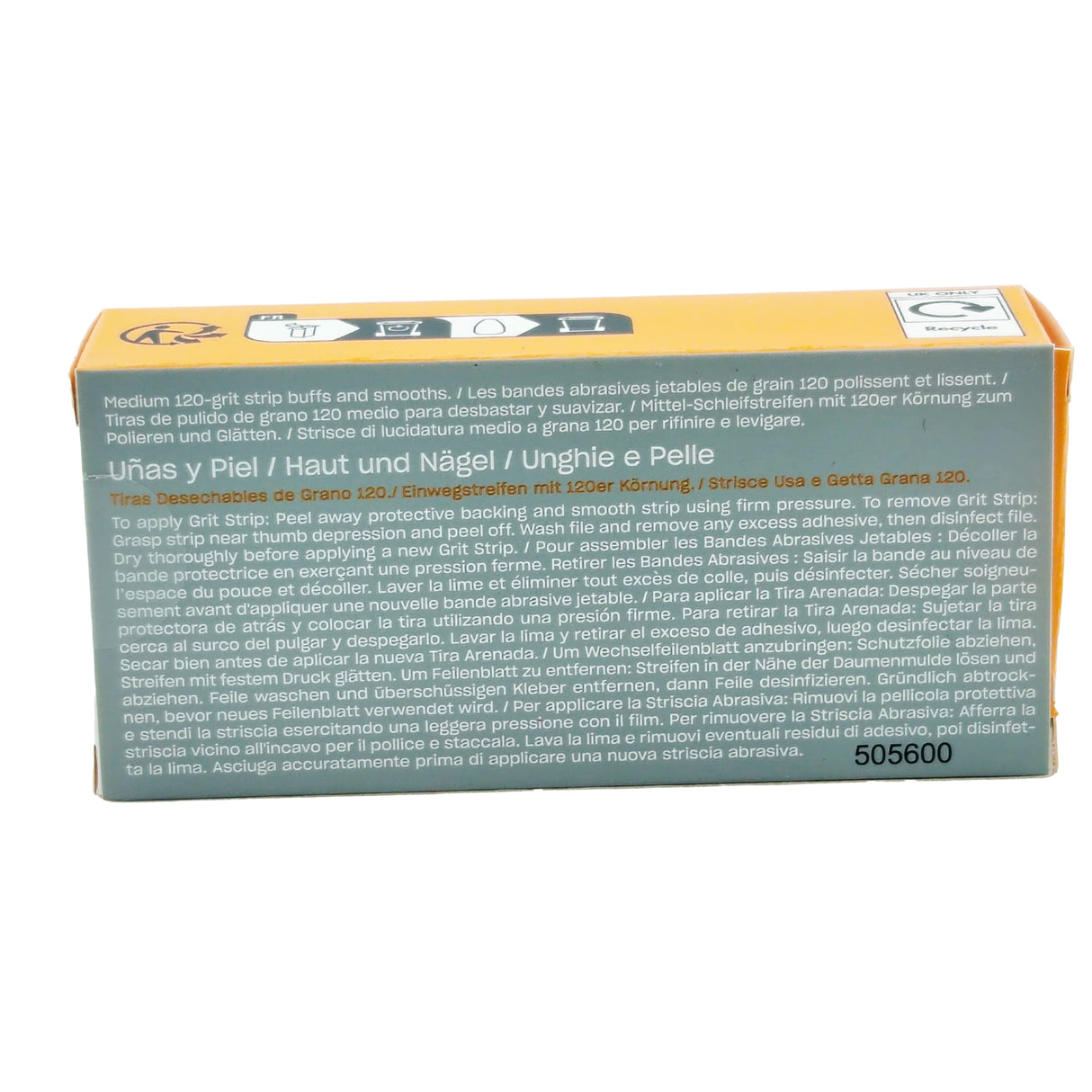 OPI Nature Strong Nails & Skin - Disposable 120 Grit Strips Pack Box Back View