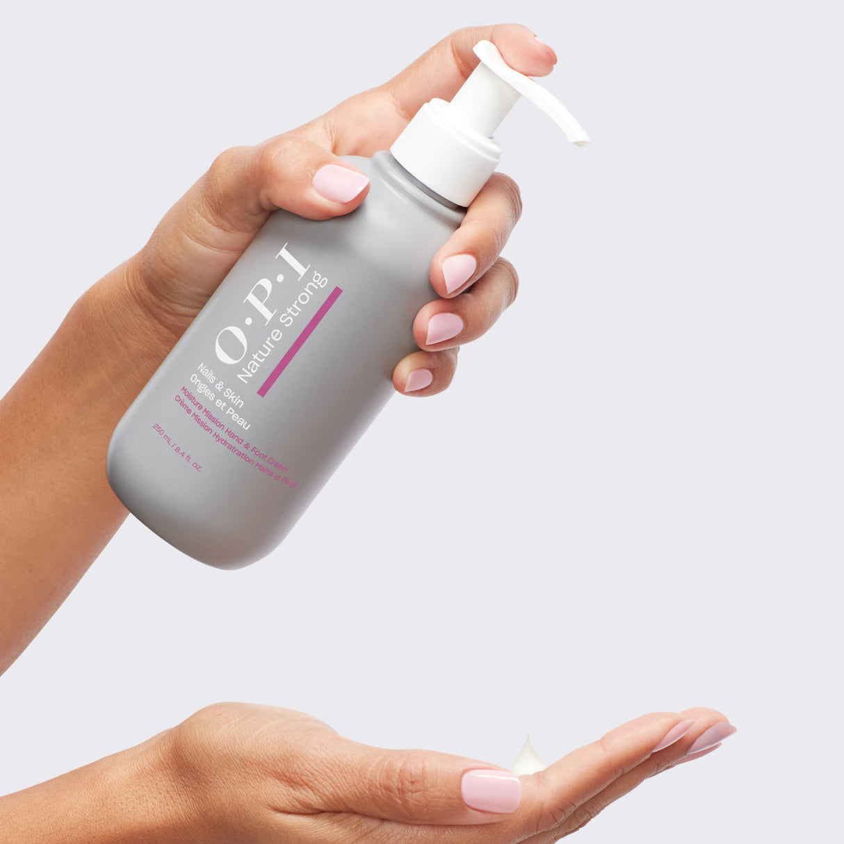 OPI Nature Strong Nails & Skin - Hand & Foot Cream 250ml Product Application On Finger Tip