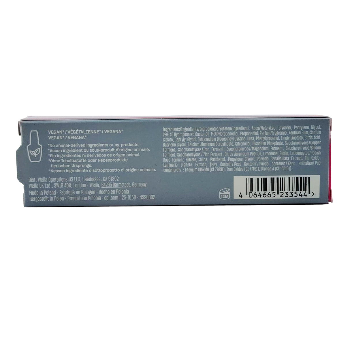 OPI Nature Strong Nails & Skin Cuticle Serum 7ml Box Back View