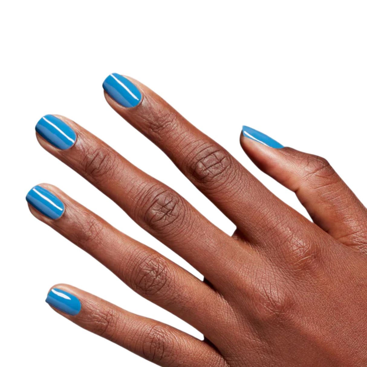 OPI Nature Strong Polish 15ml Bottle Fresh as a Blue Daisy Pastel Blue Colour  On Finger Nails