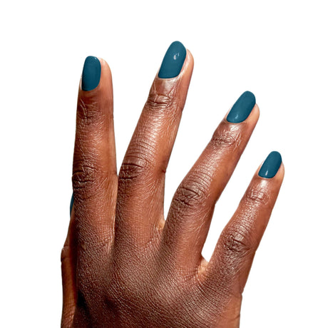 OPI Nature Strong Polish All Heal Queen Mother Earth Dark Turquoise Colour On Finger Nails