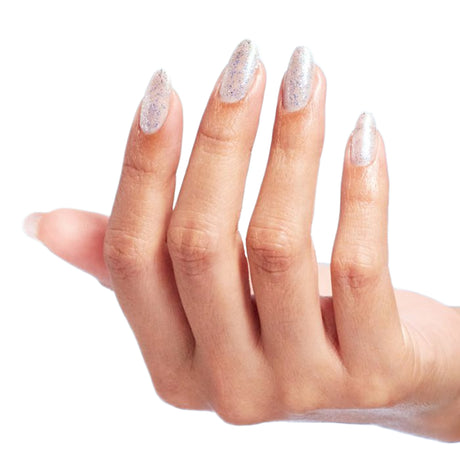 OPI Nature Strong Polish Eco for It Blue Clear Glitter Colour On Finger Nails