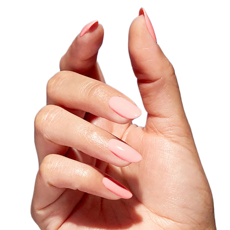 OPI Nature Strong Polish Let Nature Take Its Quartz Apricot Nude Pink Colour On Finger Nails