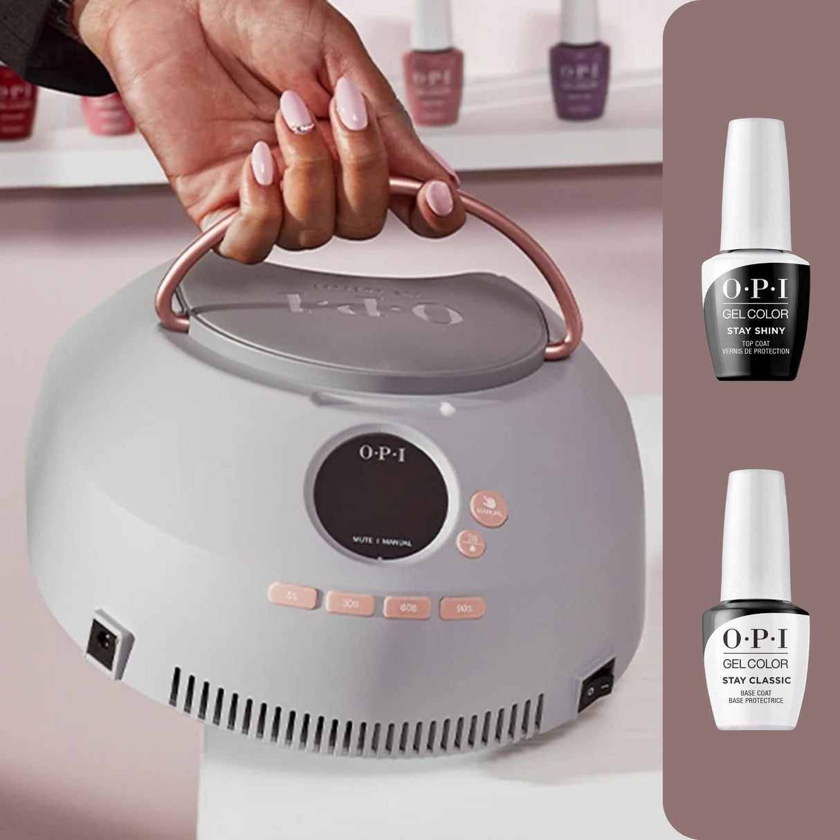 OPI Star Light LED Lamp with Stay Shiny Top and Stay Classic Base Coat