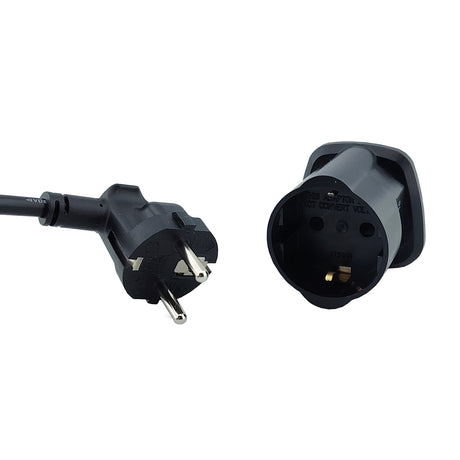 Schuko Euro Plug Socket To 13A 3 PIN UK Plug Adaptor Black Demo View