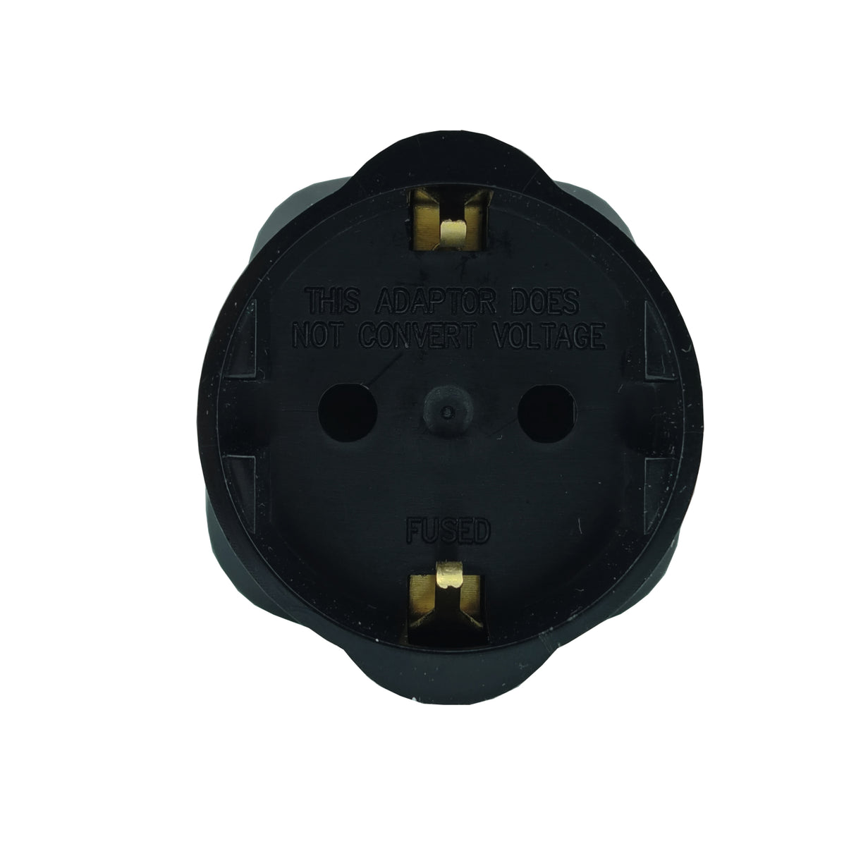 Schuko Euro Plug Socket To 13A 3 PIN UK Plug Adaptor Black Female Front View