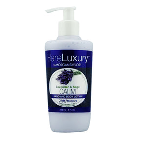 BareLuxury Hand and Body Lotion - Calm Lavender & Sage 240ml 8oz Bottle
