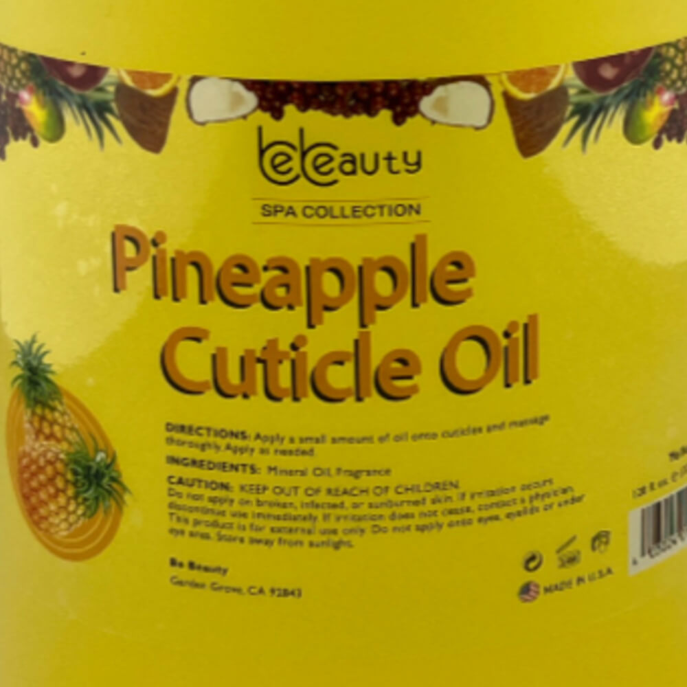 Be Beauty Cuticle Oil Gallon Bottle Pineapple Label