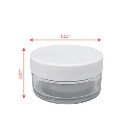 Clear Glass Powder Jar 50ml With Measurements
