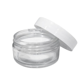 Clear Glass Powder Jar 50ml With Open Lid