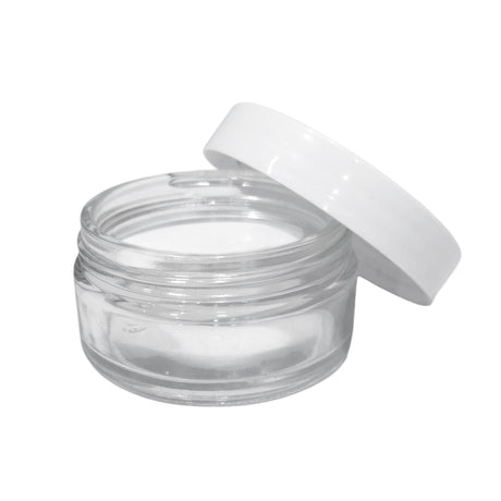 Clear Glass Powder Jar 50ml With Open Lid