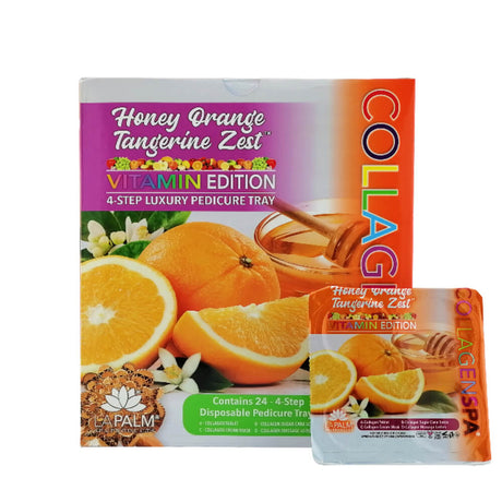 CollagenSpa 4 Step Pedicure Tray - Honey Orange Tangerine Zest Box of 24pcs