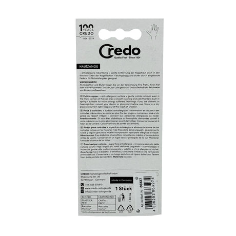 Credo Diabetic Tool Cuticle Nippers Box  Back View