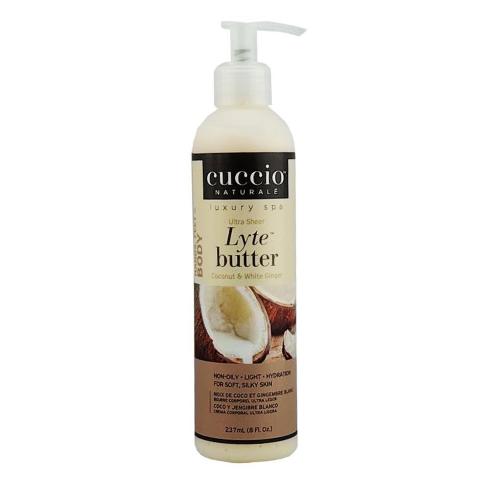 Cuccio Naturale Lyte Body Butter Lotion - Coconut & White Ginger 237ml 8oz