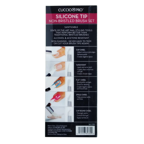 Cuccio Silicone Tip Brush Set Box Back View