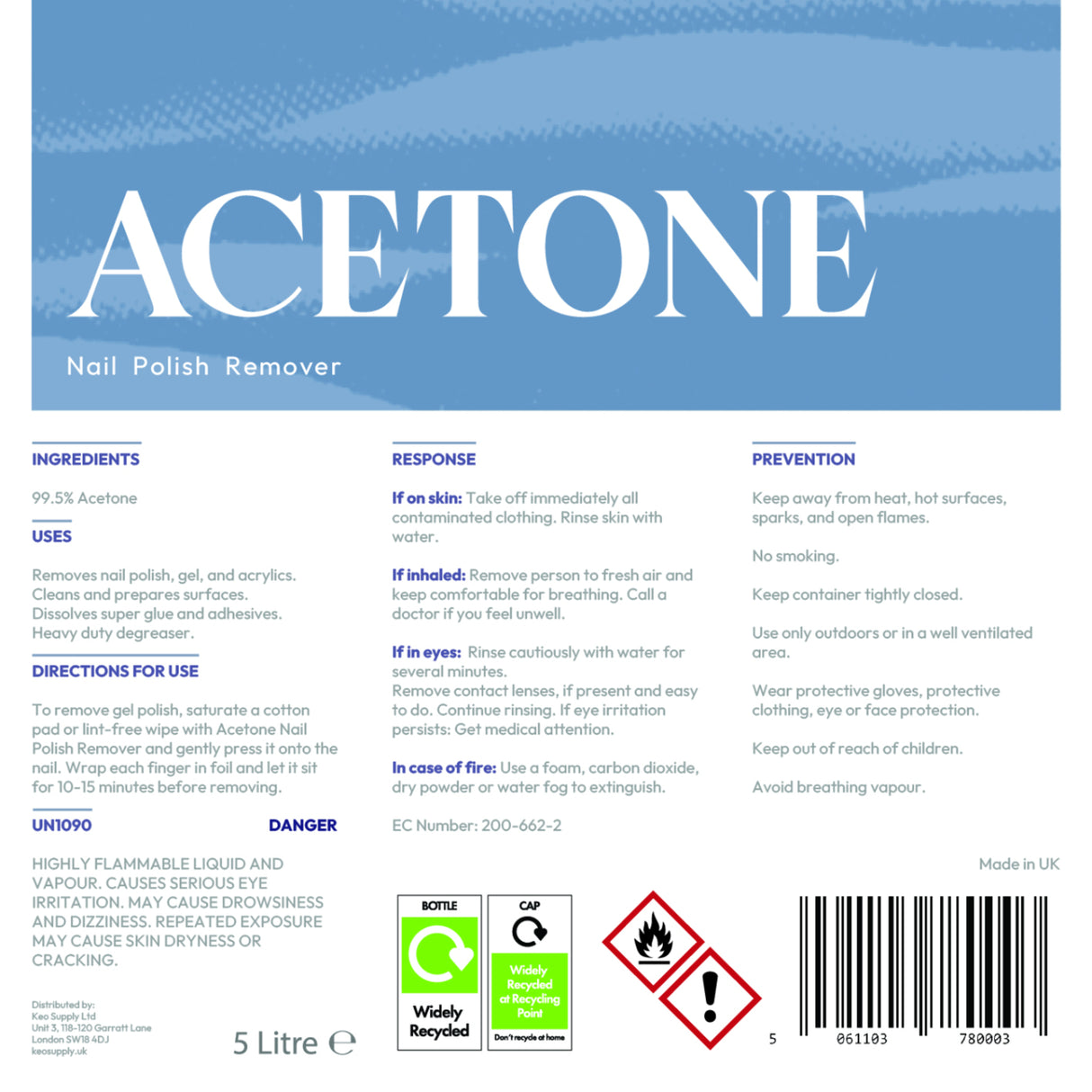 Ever Pure Acetone Label Close Up