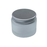 Frosted Liquid Dappen Dish Jar 50ml - Closed Silver Aluminium Screw Lid
