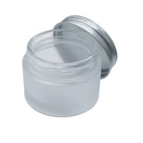 Frosted Liquid Dappen Dish Jar 50ml - Opened Silver Aluminium Screw Lid