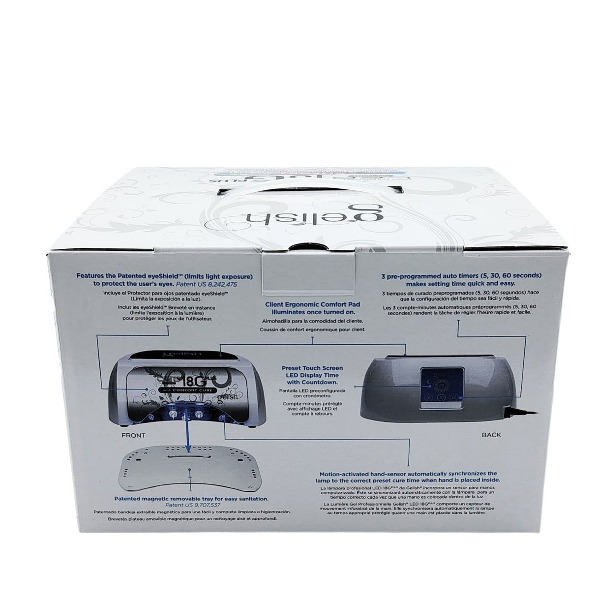 Gelish 18G Plus LED Lamp With Comfort Cure - Back Box View