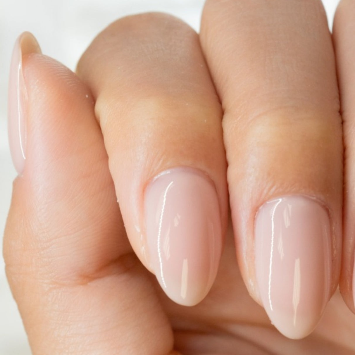 Gelish Brush On Builder Gel - Blush Rose Nude Colour On Finger Nails