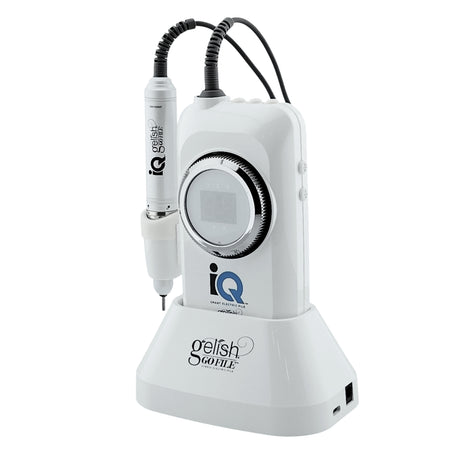Gelish Go File IQ Portable Electric Nail File Machine - Front View With Docking Station