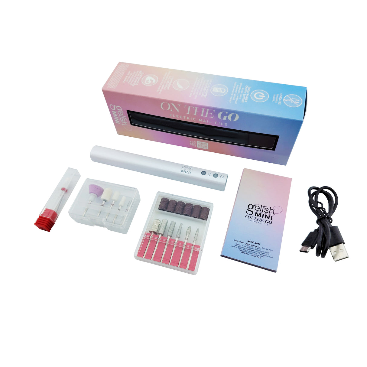 Gelish Mini On The Go Portable Electric Nail File Machine Complete Set